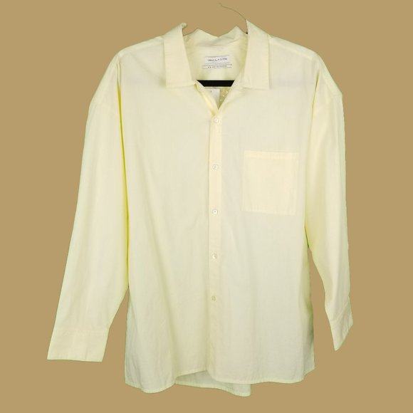 Urban Outfitters NWT 100% Cotton Button Front Shirt Medium Yellow Breathable - Picture 1 of 9